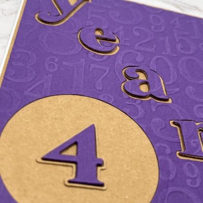 Custom recovery encouragement card featuring purple embossed numbers, perfect for sobriety milestones.