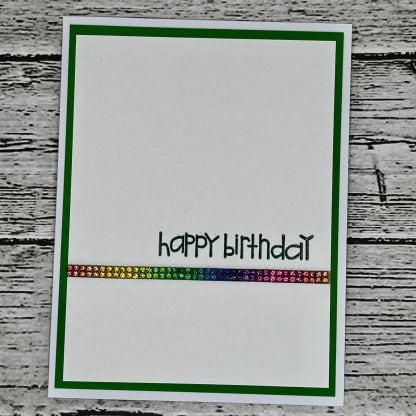 Happy birthday bling card green