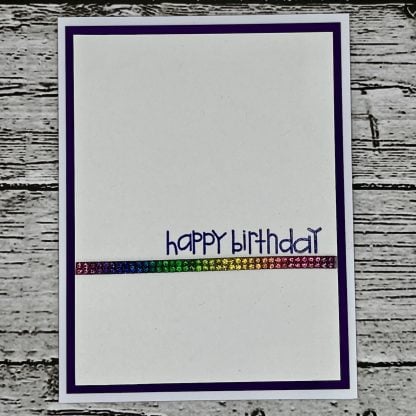 Happy birthday bling card purple