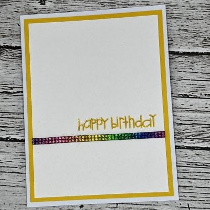 Happy birthday bling card yellow