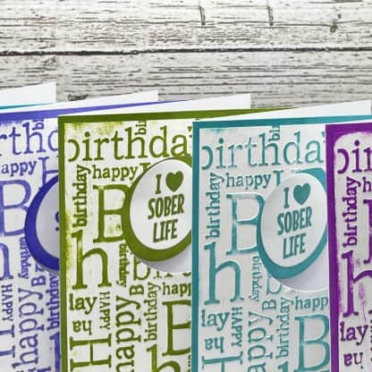 Happy birthday i heart sober life card - image 7