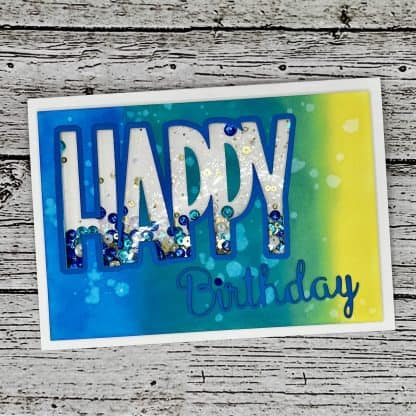 Bright rainbow birthday card with sequins, perfect for any birthday milestone or a recovery birthday.