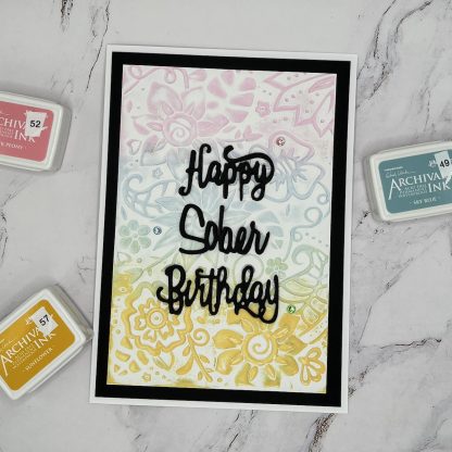 Handmade recovery card for sober celebrations, alcohol recovery, sobriety support.