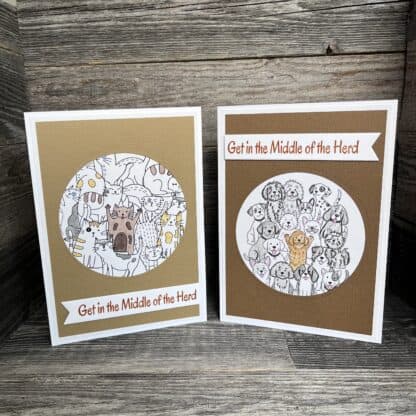 Colorful cards with animal illustrations and uplifting messages.